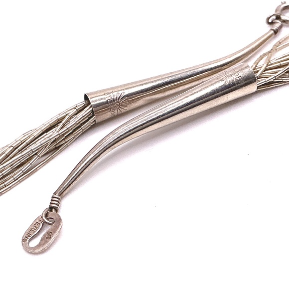 Vintage Multi-Strand STERLING SILVER Liquid Silver Necklace 24” - Picture 2 of 4